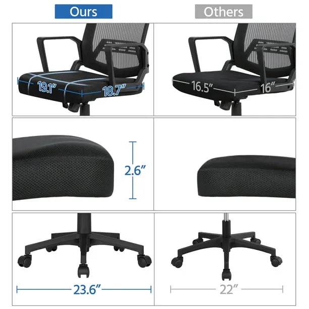 Mid-Back Mesh Adjustable Ergonomic Computer Chair