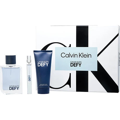 CALVIN KLEIN DEFY by Calvin Klein EDT SPRAY 3.4 OZ & SHOWER GEL 3.4 OZ & EDT SPRAY 0.33 OZ MINI