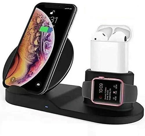 Wireless Fast Charge Stand Dock 3in1 Phone Charging Watch Ear Pods Charger Samsung Galaxy S9+ iPhone XS